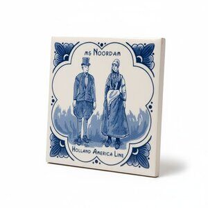 Holland America Line Ms Noordam Delft Blue Ceramic Coasters With Cork Backing Se
